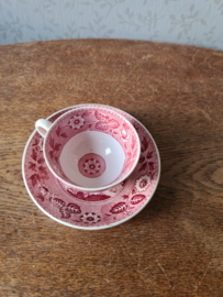 Kop en schotel teadrinker rood