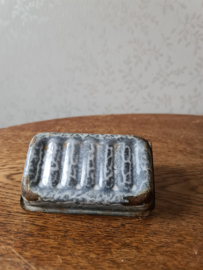 Grijs gewolkt emaille zeepbakje