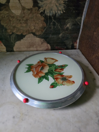 Vintage draaiplateau papavers