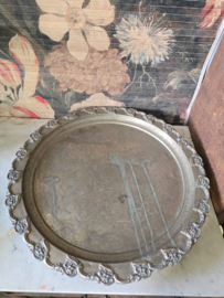 Oud verzilverd dienblad