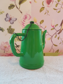 Groen emaille koffiepotje