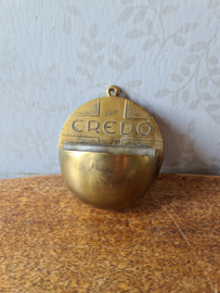 Antiek messing wijwaterbakje credo