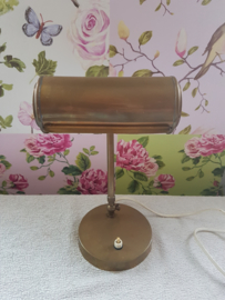 Antiek koperen bureaulamp notarislamp