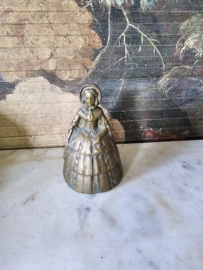 Antiek messing tafelbel victoriaanse dame