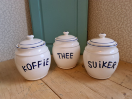 Brocante koffie thee suiker potten