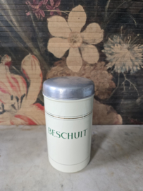 Creme emaille beschuitbus