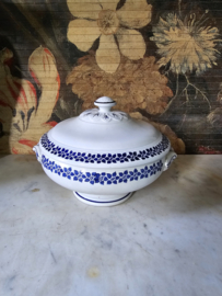 Antieke blauw witte terrine