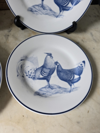 Ontbijtbord kip en haan meander servies