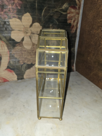 Antiek halfrond glazen pronkkastje vitrinekastje