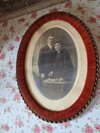Antieke franse foto in houten lijst