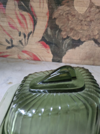 Art deco glazen kaasstolp kaasslede A D Copier