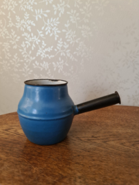 Blauw emaille potje