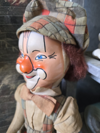 Oude vintage stoffen clown pop