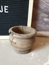 Oude houten vijzel bakje nr2