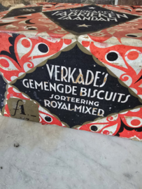 Oude kartonnen reclame doos verkade biscuits