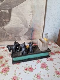 Gietijzeren spaarpot cat and mouse