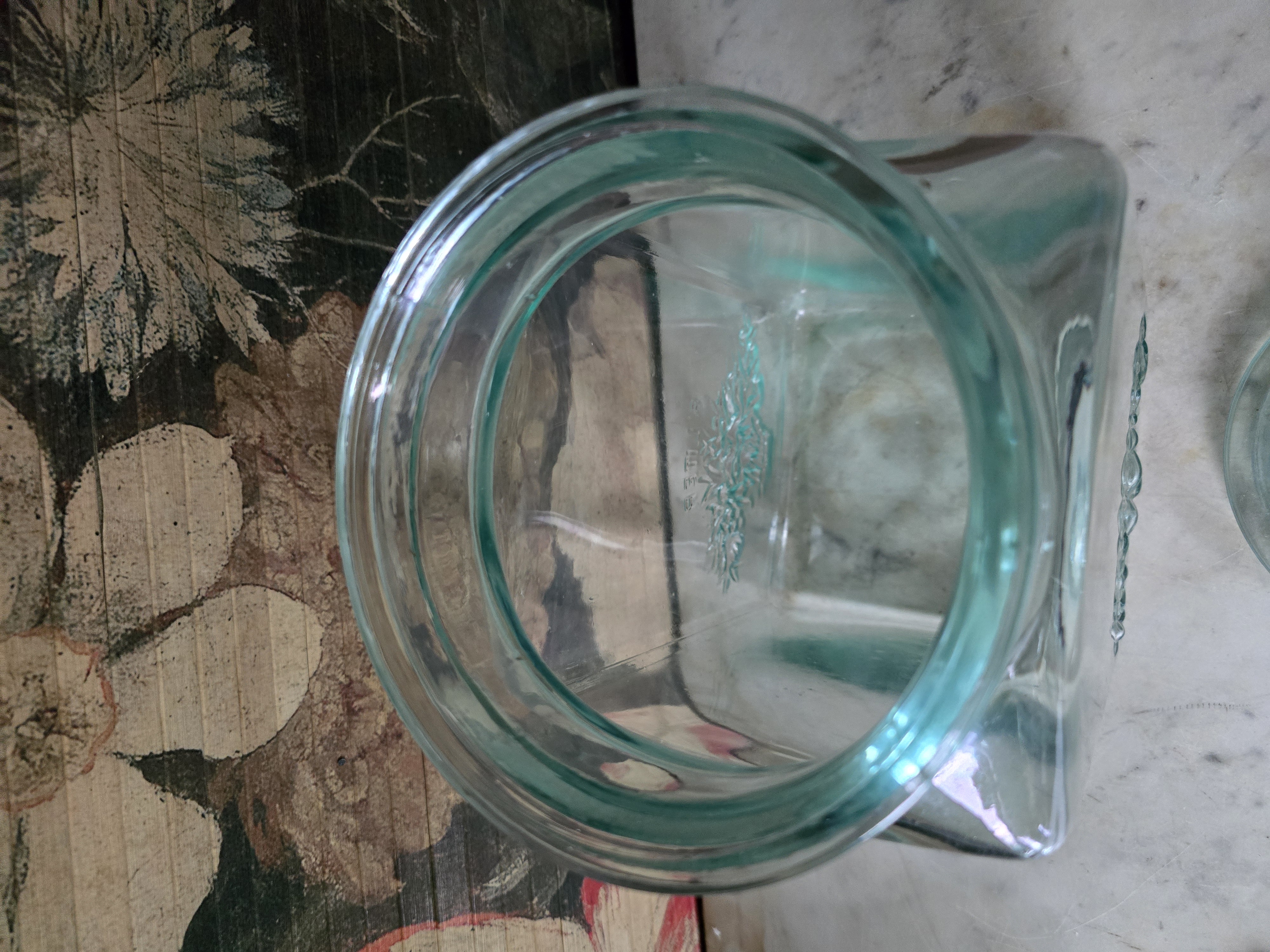 Blauw glazen pot met deksel snoeppot
