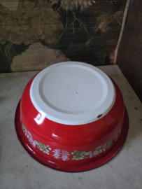 Diepe ronde emaille schaal