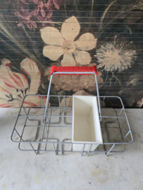 Vintage metalen flessenrek