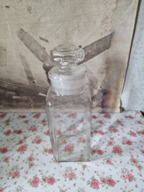 Oude glazen snoeppot stolppot nr3