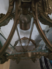 Antiek bewerkte messing hanglamp lantaarn