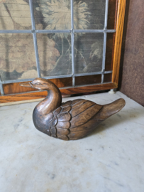 Oude houten eend lokeend