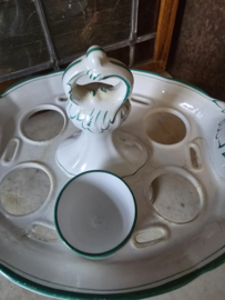 Antiek porseleinen eierstel eierdopjes wellington servies