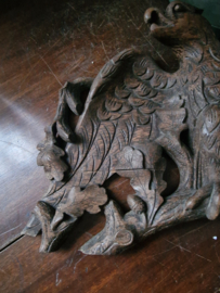 Antiek bewerkte houten adelaar ornament