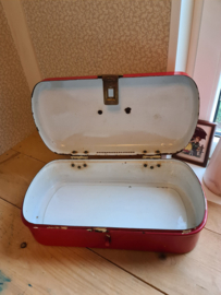Rood emaille broodtrommel