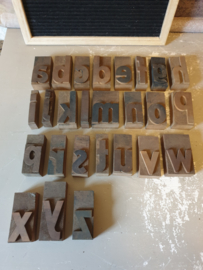 Oude houten letter alfabet stempels