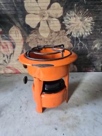 Oranje emaille eenpits petroleumstel