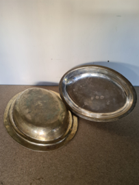 antiek verzilverde cloche dekschaal