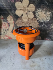 Oranje emaille eenpits petroleumstel