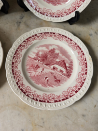 Ontbijtbord boerenhoeve rood