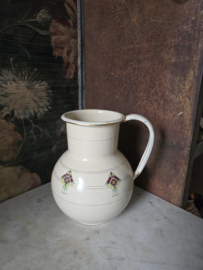 Creme emaille waterkan art deco