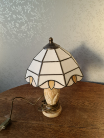 Tiffany style tafellamp marmeren voet