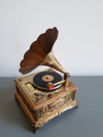 Japans muziekdoosje antieke grammofoon benzine aansteker