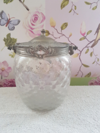 Antieke glazen koekjespot cookie jar biscuit barrel
