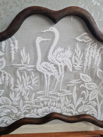Antiek houten raamhor kraanvogel