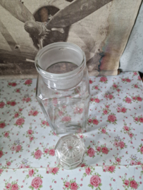 Oude glazen snoeppot stolppot nr3