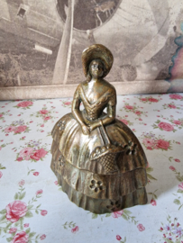 Antiek messing tafelbel victoriaanse dame