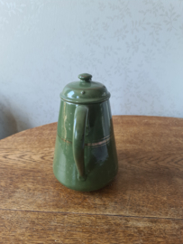Donkergroen emaille koffiepot nr2