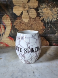 Gemarmerde witte suiker pot Villeroy&boch