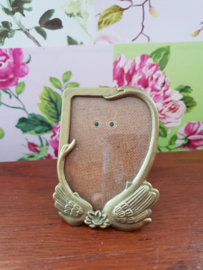 Antiek koperen art deco fotolijstje zwanen