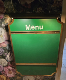 Oud groen menukaart hangbord