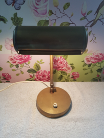 Antiek koperen bureaulamp notarislamp