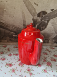 Rood emaille koffiepot