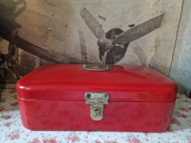 Rood emaille broodtrommel