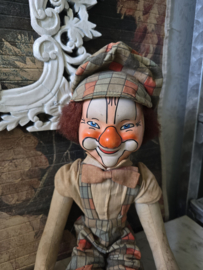 Oude vintage stoffen clown pop