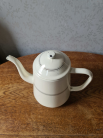 Creme emaille koffiepot nr3